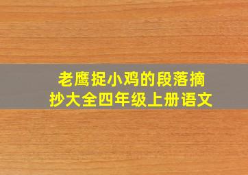 老鹰捉小鸡的段落摘抄大全四年级上册语文