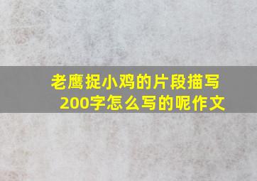 老鹰捉小鸡的片段描写200字怎么写的呢作文