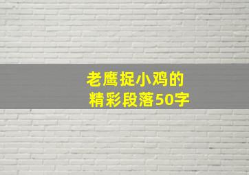 老鹰捉小鸡的精彩段落50字