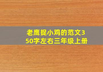 老鹰捉小鸡的范文350字左右三年级上册