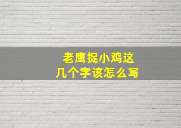 老鹰捉小鸡这几个字该怎么写