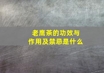 老鹰茶的功效与作用及禁忌是什么