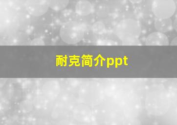 耐克简介ppt