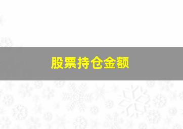 股票持仓金额