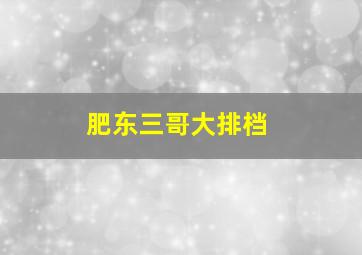 肥东三哥大排档