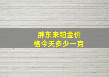 胖东来铂金价格今天多少一克