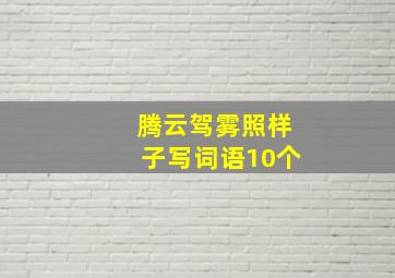 腾云驾雾照样子写词语10个