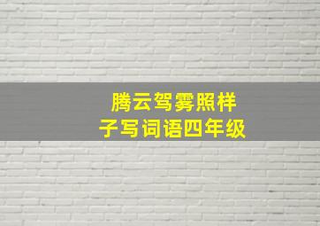 腾云驾雾照样子写词语四年级