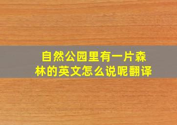 自然公园里有一片森林的英文怎么说呢翻译