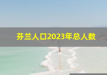 芬兰人口2023年总人数