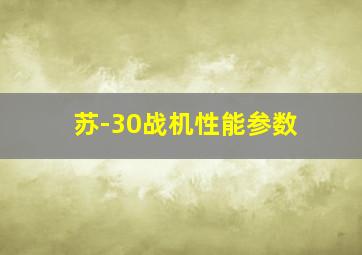 苏-30战机性能参数