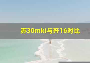 苏30mki与歼16对比