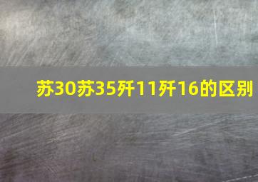 苏30苏35歼11歼16的区别