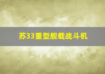 苏33重型舰载战斗机