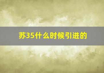 苏35什么时候引进的