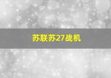 苏联苏27战机