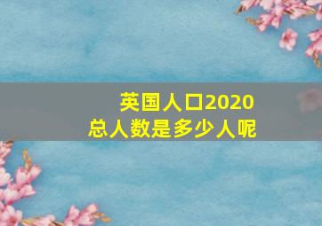 英国人口2020总人数是多少人呢