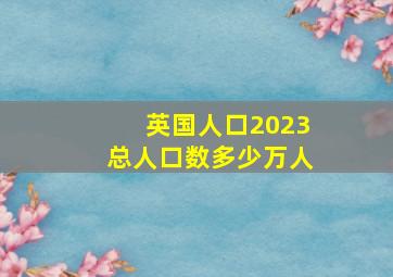 英国人口2023总人口数多少万人