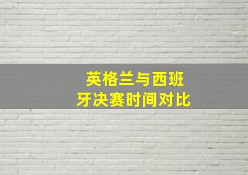 英格兰与西班牙决赛时间对比