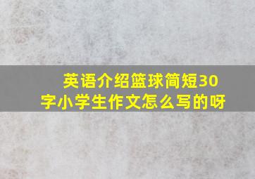 英语介绍篮球简短30字小学生作文怎么写的呀