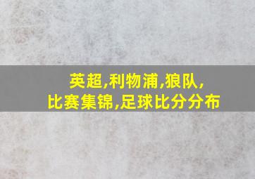 英超,利物浦,狼队,比赛集锦,足球比分分布