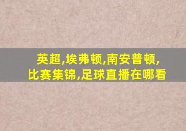 英超,埃弗顿,南安普顿,比赛集锦,足球直播在哪看