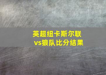 英超纽卡斯尔联vs狼队比分结果