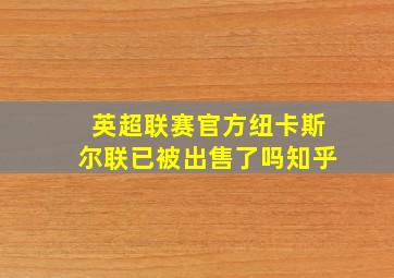 英超联赛官方纽卡斯尔联已被出售了吗知乎