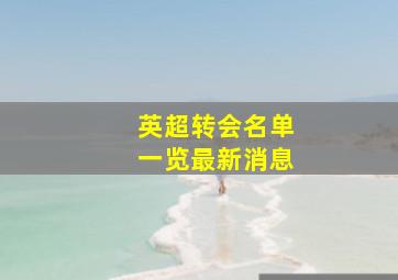 英超转会名单一览最新消息