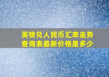 英镑兑人民币汇率走势查询表最新价格是多少