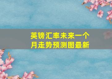 英镑汇率未来一个月走势预测图最新