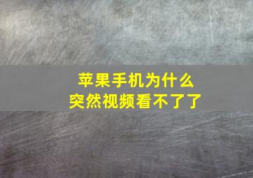 苹果手机为什么突然视频看不了了