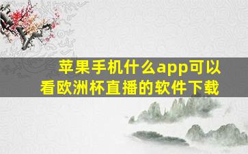 苹果手机什么app可以看欧洲杯直播的软件下载