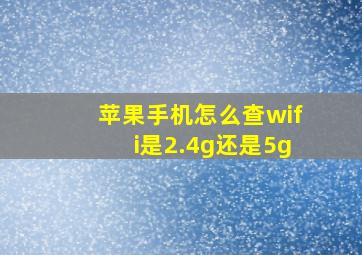 苹果手机怎么查wifi是2.4g还是5g