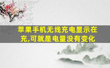 苹果手机无线充电显示在充,可就是电量没有变化