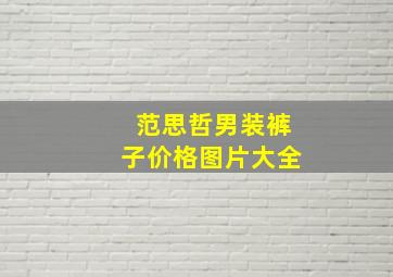 范思哲男装裤子价格图片大全