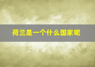 荷兰是一个什么国家呢