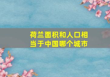 荷兰面积和人口相当于中国哪个城市