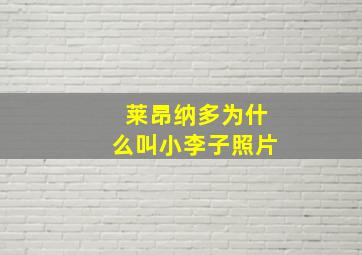 莱昂纳多为什么叫小李子照片