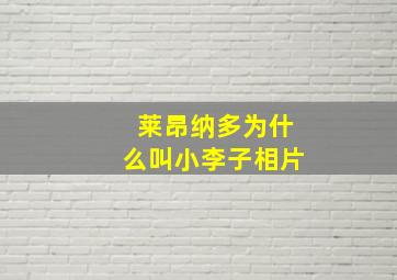 莱昂纳多为什么叫小李子相片