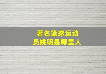 著名篮球运动员姚明是哪里人