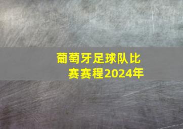 葡萄牙足球队比赛赛程2024年