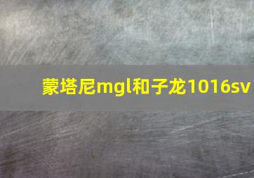 蒙塔尼mgl和子龙1016sv