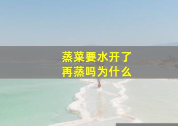 蒸菜要水开了再蒸吗为什么