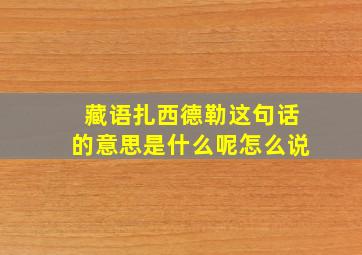 藏语扎西德勒这句话的意思是什么呢怎么说