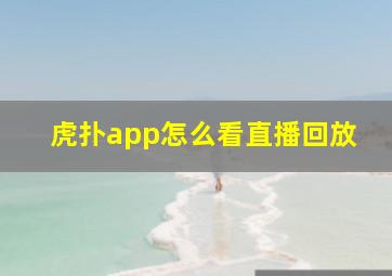 虎扑app怎么看直播回放