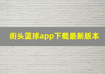 街头篮球app下载最新版本