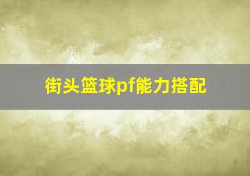 街头篮球pf能力搭配