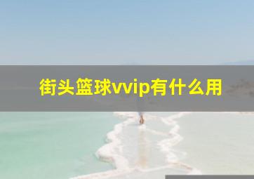 街头篮球vvip有什么用