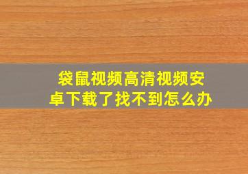 袋鼠视频高清视频安卓下载了找不到怎么办